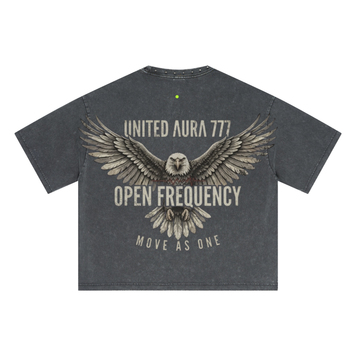 310GSM Men’s Boxy-Fit Distressed Fried-Color Snow-Wash Studded Loose T-shirt Vintage dark gray