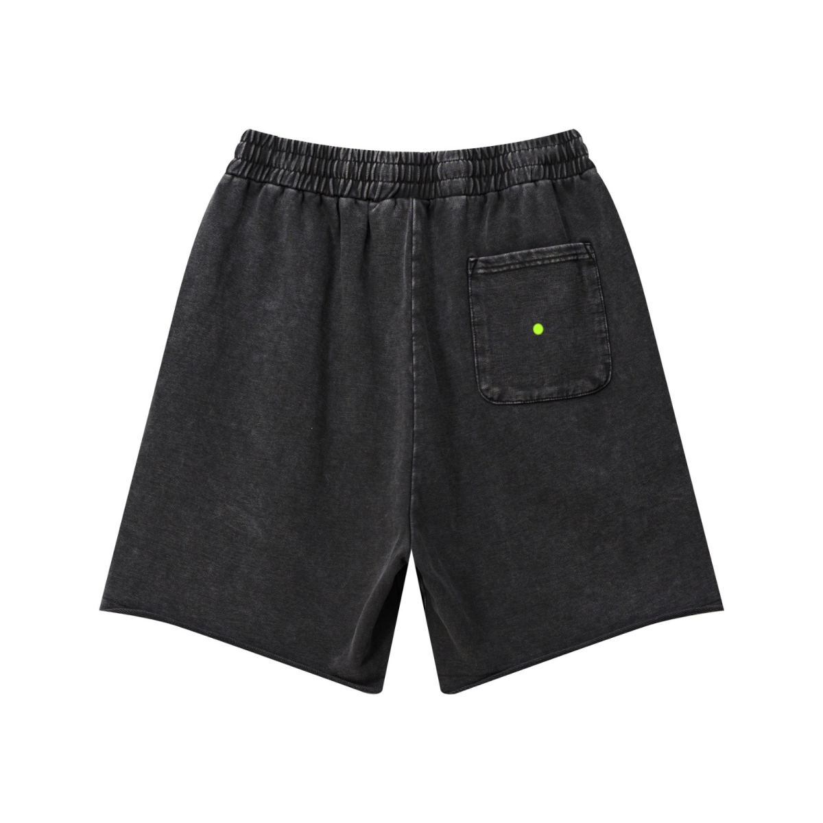 330GSM Unisex Raw-Edge Snow-Wash French Terry Shorts Vintage Black