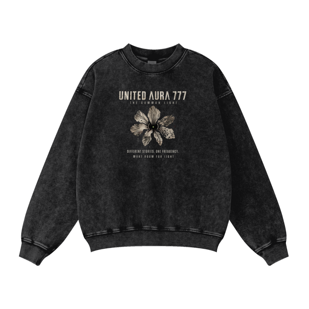 320GSM Unisex Vintage-Wash Crew Neck Loopback Sweatshirt Snow Wash
