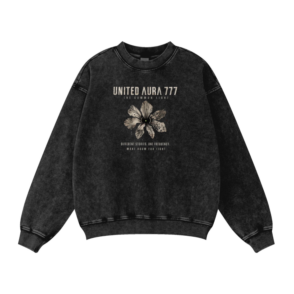320GSM Unisex Vintage-Wash Crew Neck Loopback Sweatshirt Snow Wash