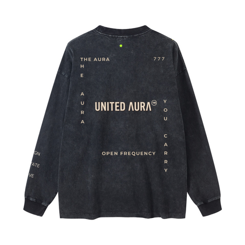 260GSM Women's Heavyweight Vintage-Wash Loose-Fit Long-Sleeve T-Shirt Snow Wash