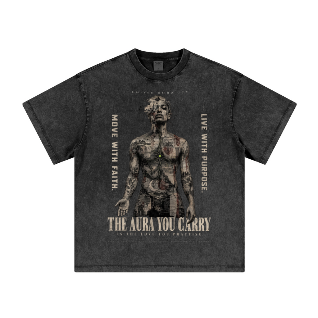 260GSM Women's Heavyweight Batik-Dyed Oversized T-Shirt Snow Wash