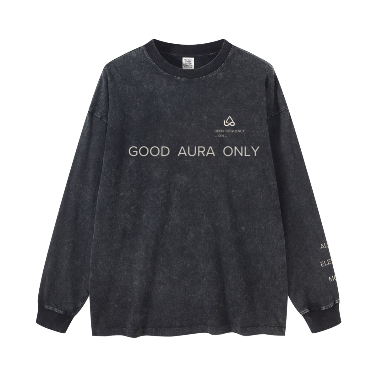 260GSM Women's Heavyweight Vintage-Wash Loose-Fit Long-Sleeve T-Shirt Snow Wash