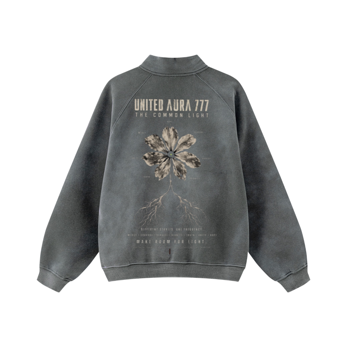 360GSM Unisex Monkey Wash Fall&Winter PP-Sprayed  Half-Zip Stand Collar Sweatshirt Dark Grey