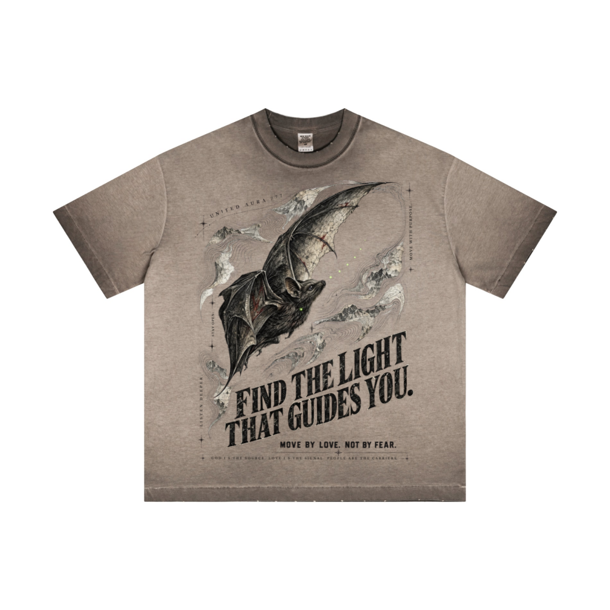 275GSM Unisex Raw-Edge Reverse-Wash Fried-Color T-shirt Washed Coffee