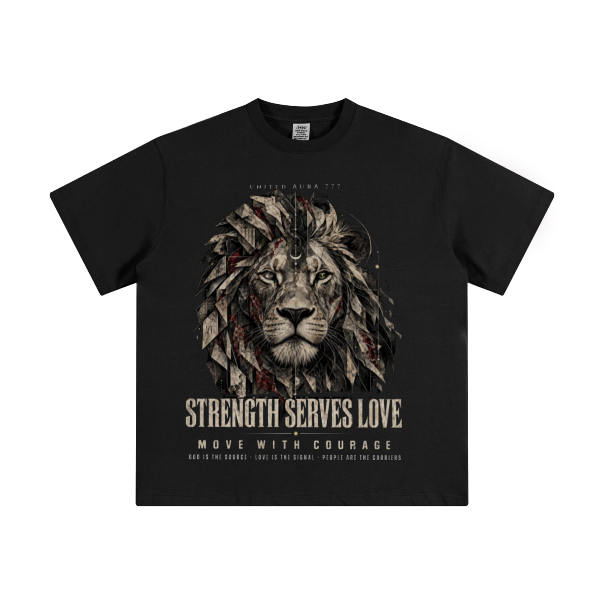345GSM Unisex Solid-Color Heavyweight Crew Neck T-shirt Black