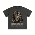 345GSM Unisex Solid-Color Heavyweight Crew Neck T-shirt Dark Grey
