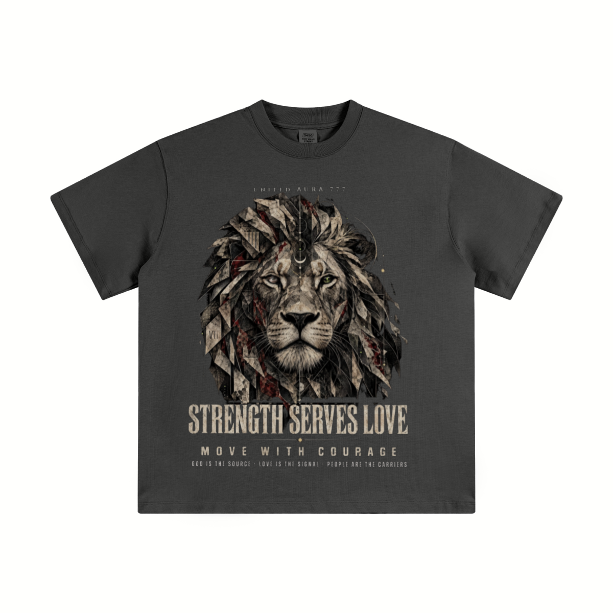 345GSM Unisex Solid-Color Heavyweight Crew Neck T-shirt Dark Grey