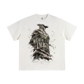 345GSM Women's Heavyweight Double-Yarn High-Crew-Neck T-Shirt White