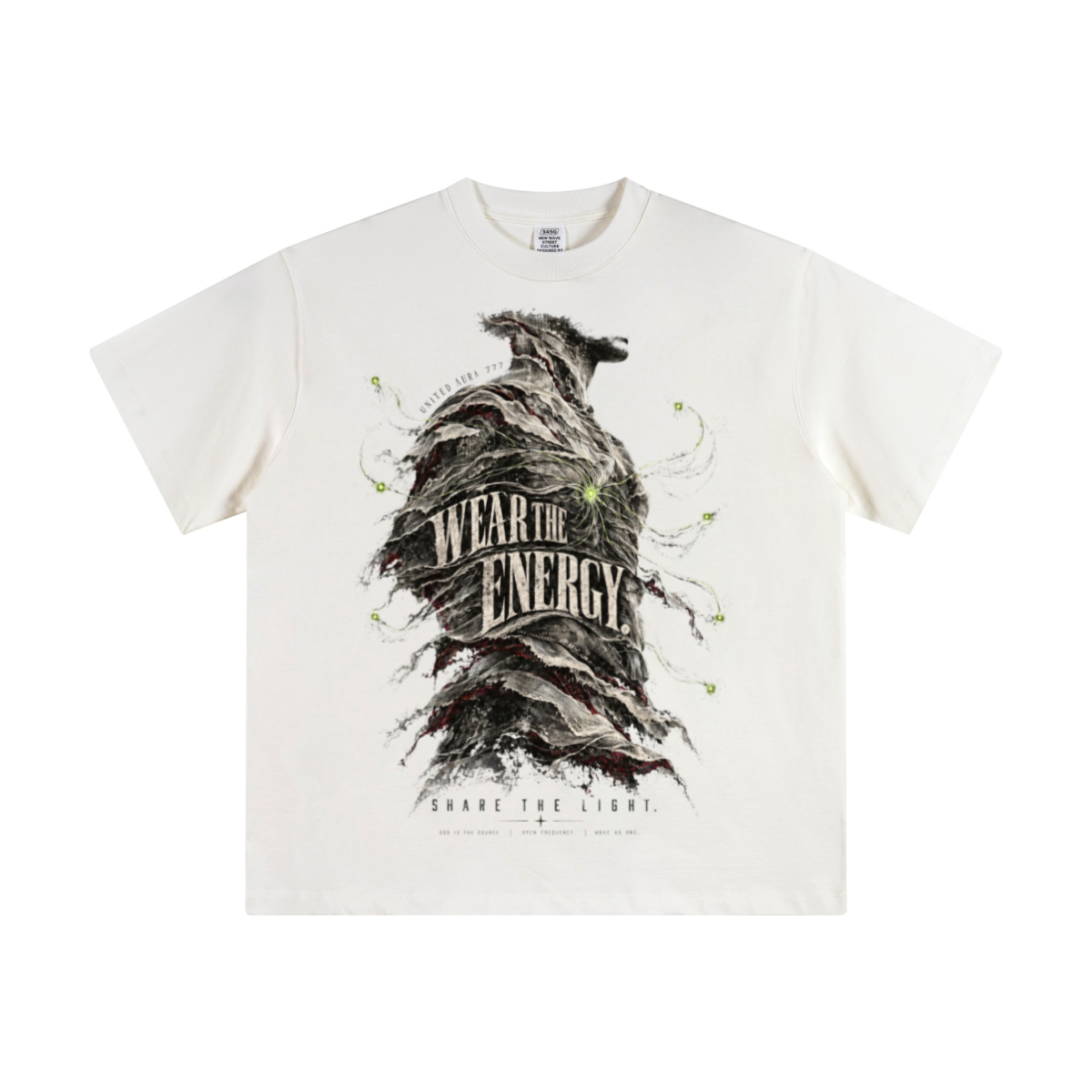 345GSM Women's Heavyweight Double-Yarn High-Crew-Neck T-Shirt White