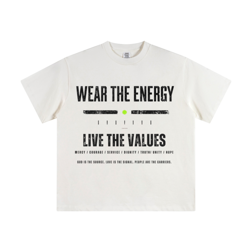 345GSM Women's Heavyweight Double-Yarn High-Crew-Neck T-Shirt White