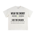 345GSM Women's Heavyweight Double-Yarn High-Crew-Neck T-Shirt White