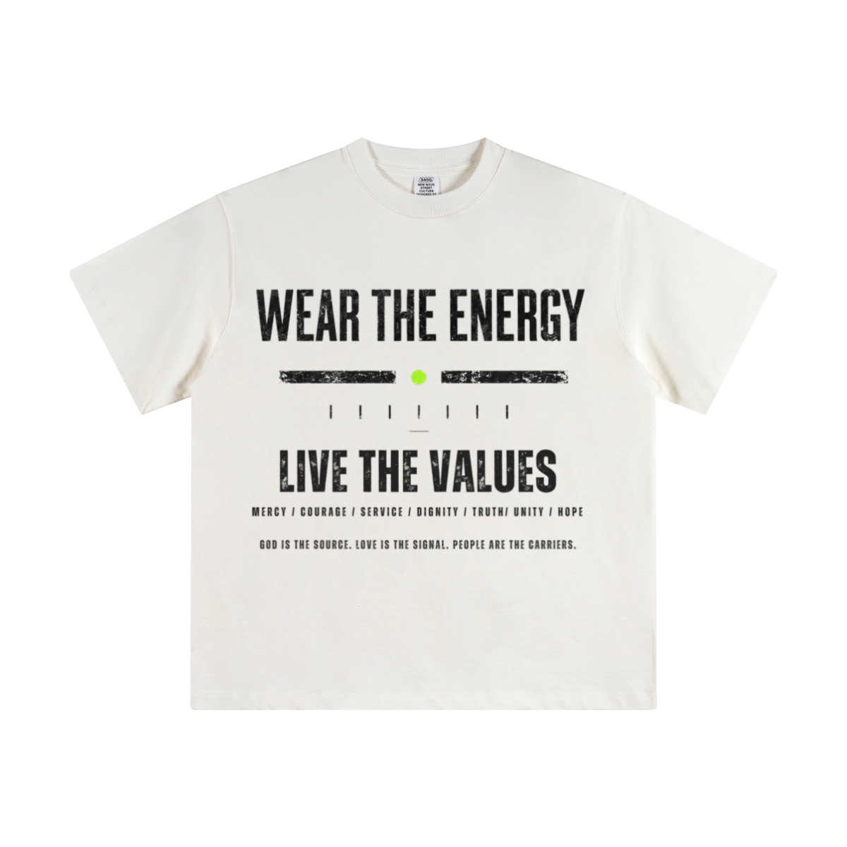 345GSM Women's Heavyweight Double-Yarn High-Crew-Neck T-Shirt White