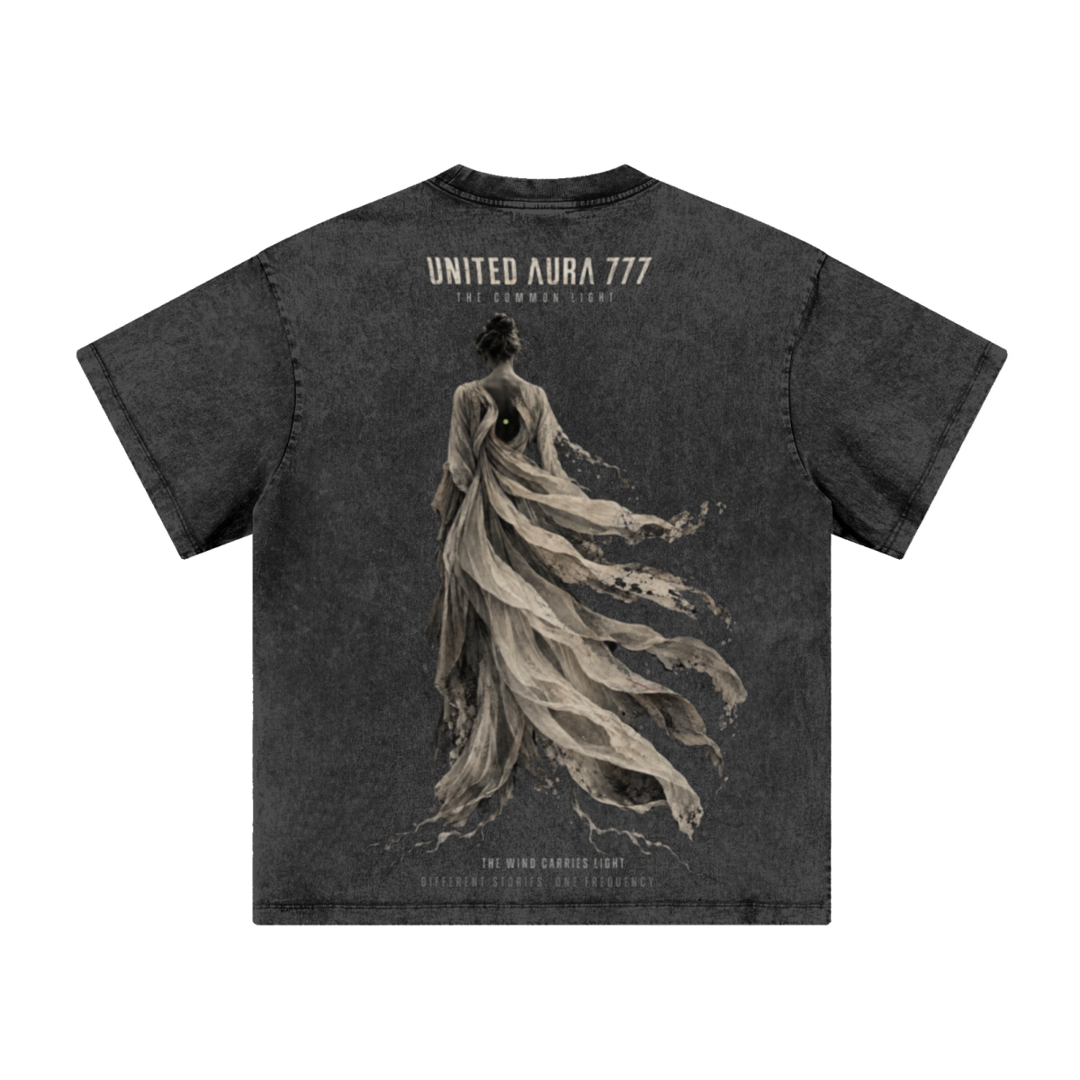 260GSM Women's Heavyweight Batik-Dyed Oversized T-Shirt Snow Wash